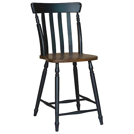 Cottage Counter Height Stool with Two-Tone Finish